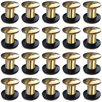Roestvrijstalen Chicago Boekschroeven 20 Stuks M5 x 8 mm voor Leer, Boeken en Rugzakken - Ideaal voor Handwerk en Creatieve Projecten