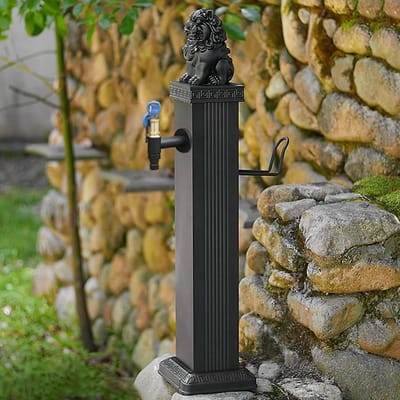 Waterzuil met kraan - Vrijstaande hydrant - Tuin bewateren - Vorstbestendig design - 76 cm hoog - Zwart