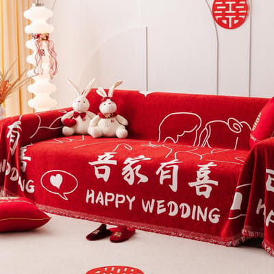 Huwelijksviering Woonkamer Sofa Hoes Doek Vier Seizoenen Universeel Antislip Huwelijkskamer Decoratie Volledige Hoes Handdoek Deken 180*130cm