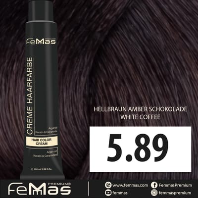 Femmas (5.89) - Haarverf - Chocolade Amber Lichtbruine - 100ml