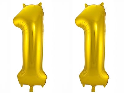 Folieballon 11 jaar - Goud - 86 cm