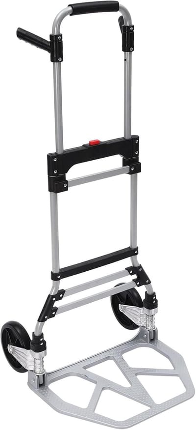 Inklapbare steekwagen - Transportwagen bagagewagen - Zware vracht verplaatsen - Inclusief bindtouw - 120 kg capaciteit - Zilver