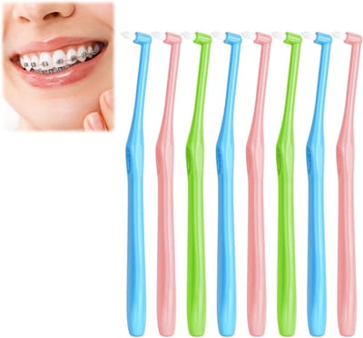 Tandenborstel - Interdentale rager - Zacht - Slanke interdentale rager - Voor orthodontie, beugels, gedetailleerde reiniging (verpakking van 8)