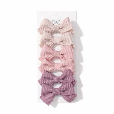 Vavida Haarspeldjes - 6 stuks - Strikjes - Meisjes - Leuk Als Cadeautje - Lichtroze - Zachtroze - Paars
