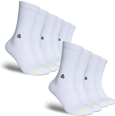 FLINCK Pro Sportsokken Essentials (5-Pack) Wit - Maat 36-38 - Superieure Kwaliteit - Unisex - Naadloos Ontwerp voor Crossfit, Hardlopen, Fitness, Fietsen en meer