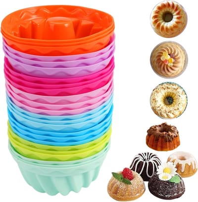 Herbruikbare Siliconen Cakevormen 24 Stuks 6.5×4.5×3 Cm BPA Vrij | Multifunctionele Mallen voor Chocolade, Pudding, Gelatine en Gebak Desserts