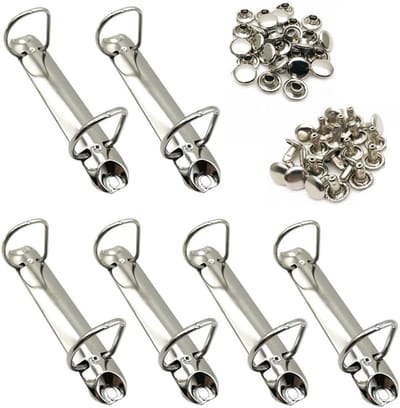 6 stuks D-vormige metalen clip, 2 ringbinders, 2 ringbinder-mechanisme, metalen clip-ringband voor papieropslag, planner, map, accessoires