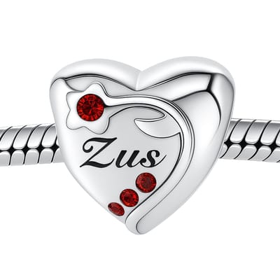 Hart familie bead ZUS zirkonia | bedel | Zilverana | Geschikt voor alle bekende merken armband | 925 zilver