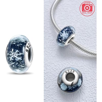 Koperen Armbanden Dames Doe-het-zelf Sieraden Cadeaus Accessoires Bedeltje Echt Roze Murano Glas Blauwe Bloem Vlinder Kralen gray