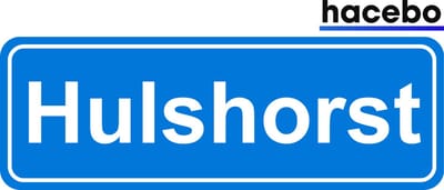 Hacebo - Plaatsnaam Sticker - 29x10 CM - Hulshorst sticker - Verkeersborden sticker - grappige cadeaus - Hulshorst