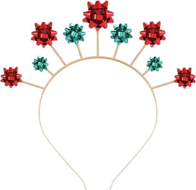 Feestelijke Kerst Hoofdband met Bellen en Bloemen - Feestelijke Haarband voor Dames - Nieuwjaar en Kerstaccessoire