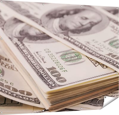 Gards Tuinposter Dollar Geld Briefjes - 150x120 cm - Tuindoek - Tuindecoratie - Wanddecoratie buiten - Tuinschilderij