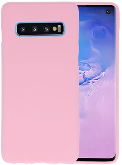 Hoesje Geschikt voor de Samsung Galaxy S10 - Backcover Color Telefoonhoesje - Roze