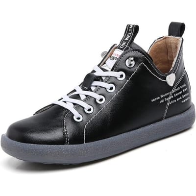 Winter Nieuwe Mode Dames Hoge Top Leer Katoen Veters Fleece Herfst En Winter Buitensportschoenen Warme Damesschoenen 38 zwart