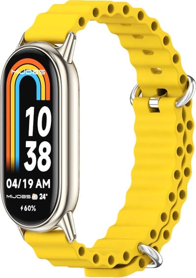 By Qubix - Ocean siliconen bandje - Geel - Geschikt voor Xiaomi Smart Band 8 / 9 / 10
