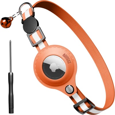 AdroitGoods Katten/honden halsband - Oranje - Geschikt Voor Apple AirTag