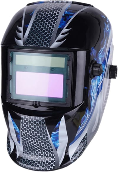 Lasmasker - Automatische kap - Veilig lassen - Groot kijkscherm - 339 cm - Blauw