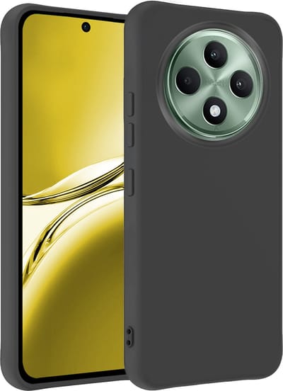 Hoesje - Geschikt voor Oppo Reno 12 F - Sterk & Shockproof - Hoes Cover - Siliconen Case - Telefoonhoesjes - Zwart