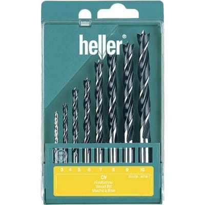 Heller 205241 Hout-spiraalboorset 8-delig 3 mm, 4 mm, 5 mm, 6 mm, 7 mm, 8 mm, 9 mm, 10 mm Cilinderschacht 1 set(s)