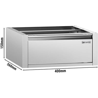GGM Gastro Schubladenblock PREMIUM - 1 Schublade - Unterbaumodul 400x560mm - für ATK 600mm tief Zilver