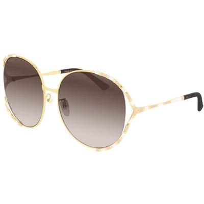 Gucci Veelzijdige Ronde Zonnebril Dames zonnebril GG0595S-008 Dust Bag+Eyeglass Case (Random Color)