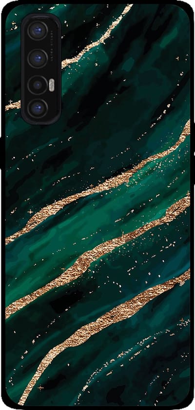 Smartphonica Telefoonhoesje Geschikt voor Oppo Find X2 Neo met marmer opdruk - TPU backcover case marble design - Groen Goud geschikt voor Oppo Find X2 Neo