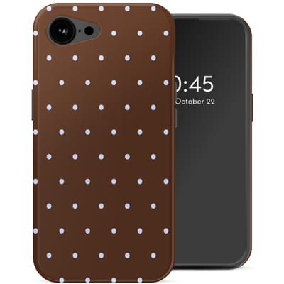 Selencia Hoesje - Geschikt voor Apple iPhone 17e / 16e - Backcover geschikt voor MagSafe - Happy Dots Chocolate