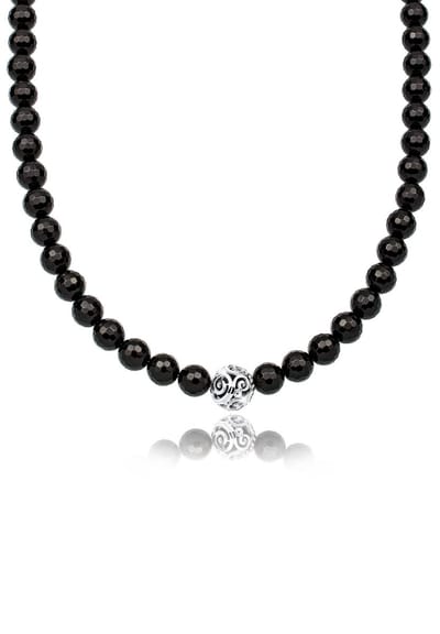 Elli - Halsketting - Dames Bal Ornament Onyx in 925 Sterling Zilver - Dames