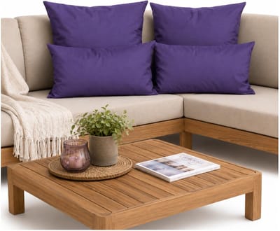 Anna Collection Bank/tuin kussens set - binnen/buiten - 4x stuks -paars - In 2 formaten laag/hoog