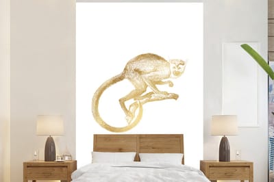 Behang - Fotobehang Dieren - Vintage - Goud - Afrikaans - Breedte 170 cm x hoogte 260 cm