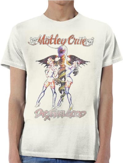 Motley Crue - Dr Feelgood Vintage Heren T-shirt - S - Creme