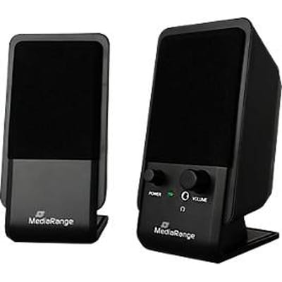 MediaRange-bureauluidspreker MROS352, 2 x 3 W, USB 2.0, stekkeraansluiting, zwart