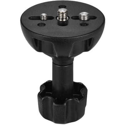 Adaptateur demi-boule plat à bol de 75mm avec vis 1/4  et 3/8  pour trépied à tête fluide appareil photo DSLR black