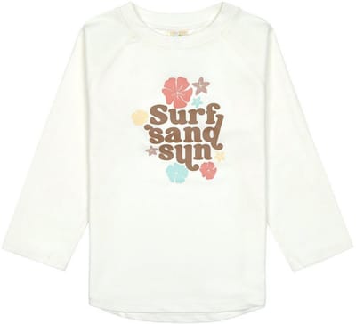 Lässig Splash & Fun Rashguard Zwemshirt met lange mouw met UV-bescherming - Flowers sea salt, 4 jaar, maat 104