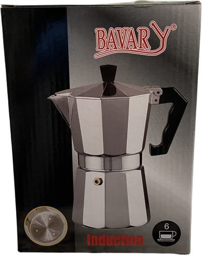 Bavary – espressomaker – 1 Alu – inductie – expresso – 6 koppen