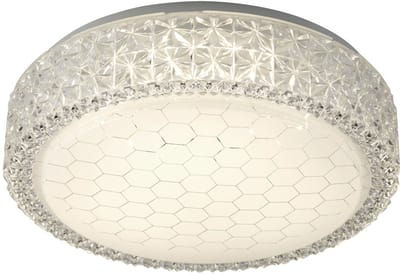 LED plafondlamp woonkamer kristal effect honingraat patroon licht wit