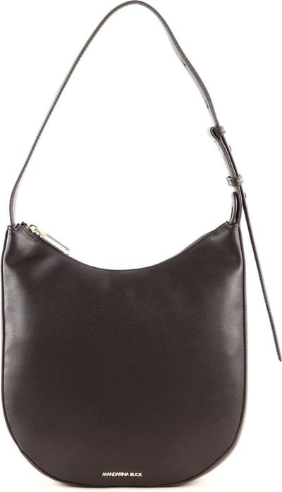 MANDARINA DUCK Leren Schoudertas Luna Hobo Mole Donkerbruin
