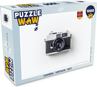 Puzzel Camera - Vintage - Wit - Legpuzzel - Puzzel 1000 stukjes volwassenen