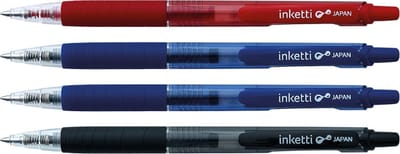 Penac Inketti - Gelpennen - 0.7mm - 2x Blauw - 1x Zwart - 1x Rood