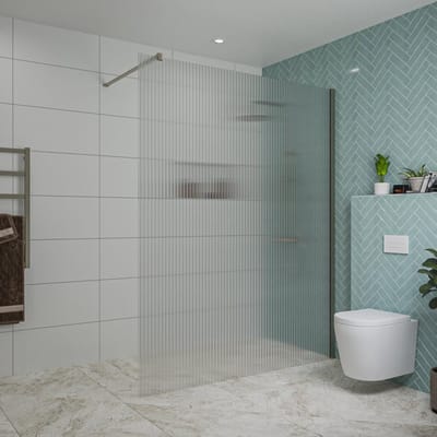 FugaFlow Eccelente Vetro inloopdouche badkamer - 160x200cm - ribbelglas - wandarm - gunmetal