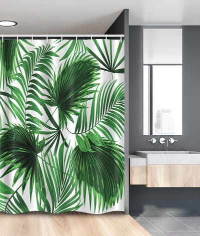 New Bed, Palm Bladeren Tropische Exotische Douchegordijn Badkamer Decor Set met Haakjes, 120 cm B 180 cm L