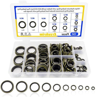 150 Stuks Rubber Lip Hydraulische O-ring Set M6-M24 voor Oliedrain en Centrale Hydraulische Stuurinrichting met Opbergdoos