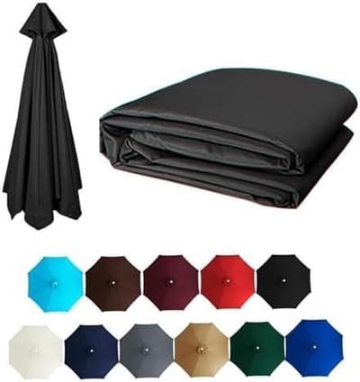 Parasolhoes Vervangend Doek - Luifelhoes Tuin - Buiten Schaduw Creëren - UV50+ Bescherming - 200-350cm - Zwart