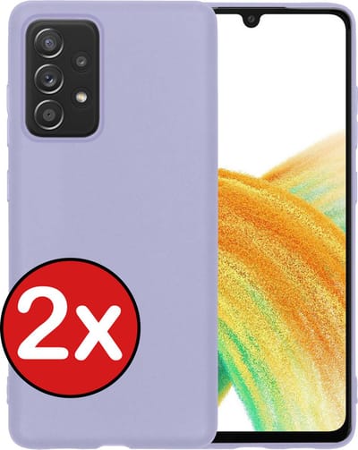 Hoesje - 2 Stuks - Geschikt voor Samsung Galaxy A33 - Sterk & Shockproof - Telefoonhoes - Back Cover - Case Siliconen - Telefoon Hoes - Lila
