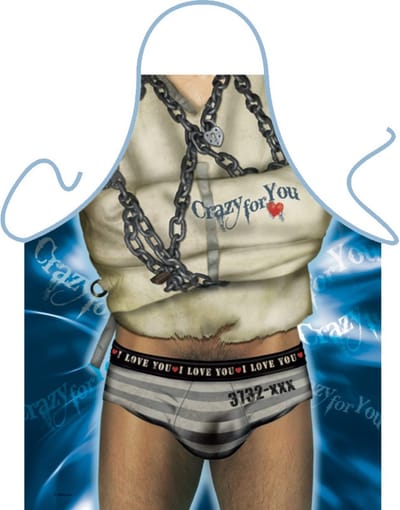 Benza Schort Crazy For You man - Sexy/Leuke/Grappige/Mooie Keukenschort