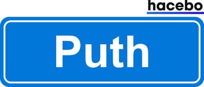 Hacebo - Plaatsnaam Sticker - 29x10 CM - Puth sticker - Verkeersborden sticker - grappige cadeaus - Puth