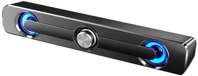 longziming -Ultradunne Soundbar -Bassversterking - 3D Surroundsound Voor Muziek En Gaming - 1 Stuks - Voor Pc/Laptop/Telefoon - Zwart