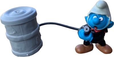 Brandweersmurf met blusvat - De Smurfen - 6 cm -