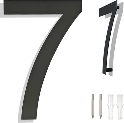 Huisnummer - Adrescijfer Deurnummer - Moderne Woning - Groot Geborsteld - 254mm Hoog - Zwartgrijs
