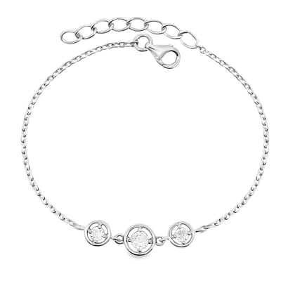 Juwelier Zwartevalk zilveren (gerhodineerd) armband met zirkonia - 23.377